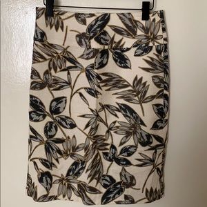 J.Crew Metallic Frond Pencil Skirt